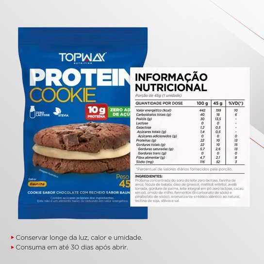 Kit 20 Protein Cookie Topway 45g Sabor Baunilha