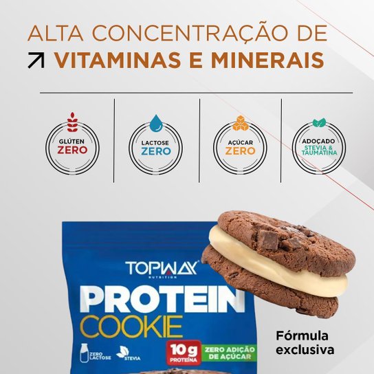 Kit 20 Protein Cookie Topway 45g Sabor Baunilha