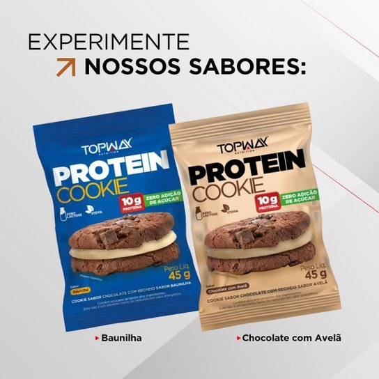 Kit 20 Protein Cookie Topway 45g Sabor Baunilha