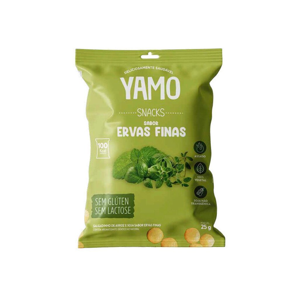 Kit 20 Snack Salgadinho De Arroz Ervas Finas Yamo Topway 25G