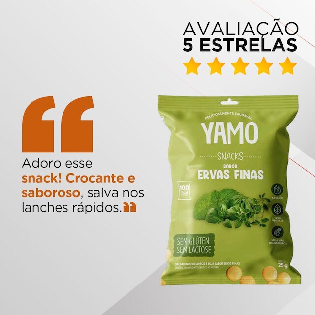 Kit 20 Snack Salgadinho De Arroz Ervas Finas Yamo Topway 25G