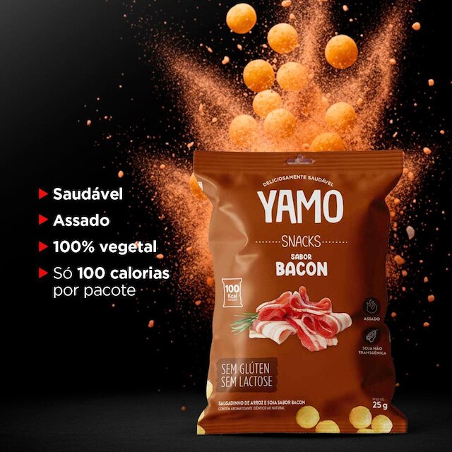 Kit 20 Snack Salgadinho De Arroz Sabor Bacon Yamo Topway 25G