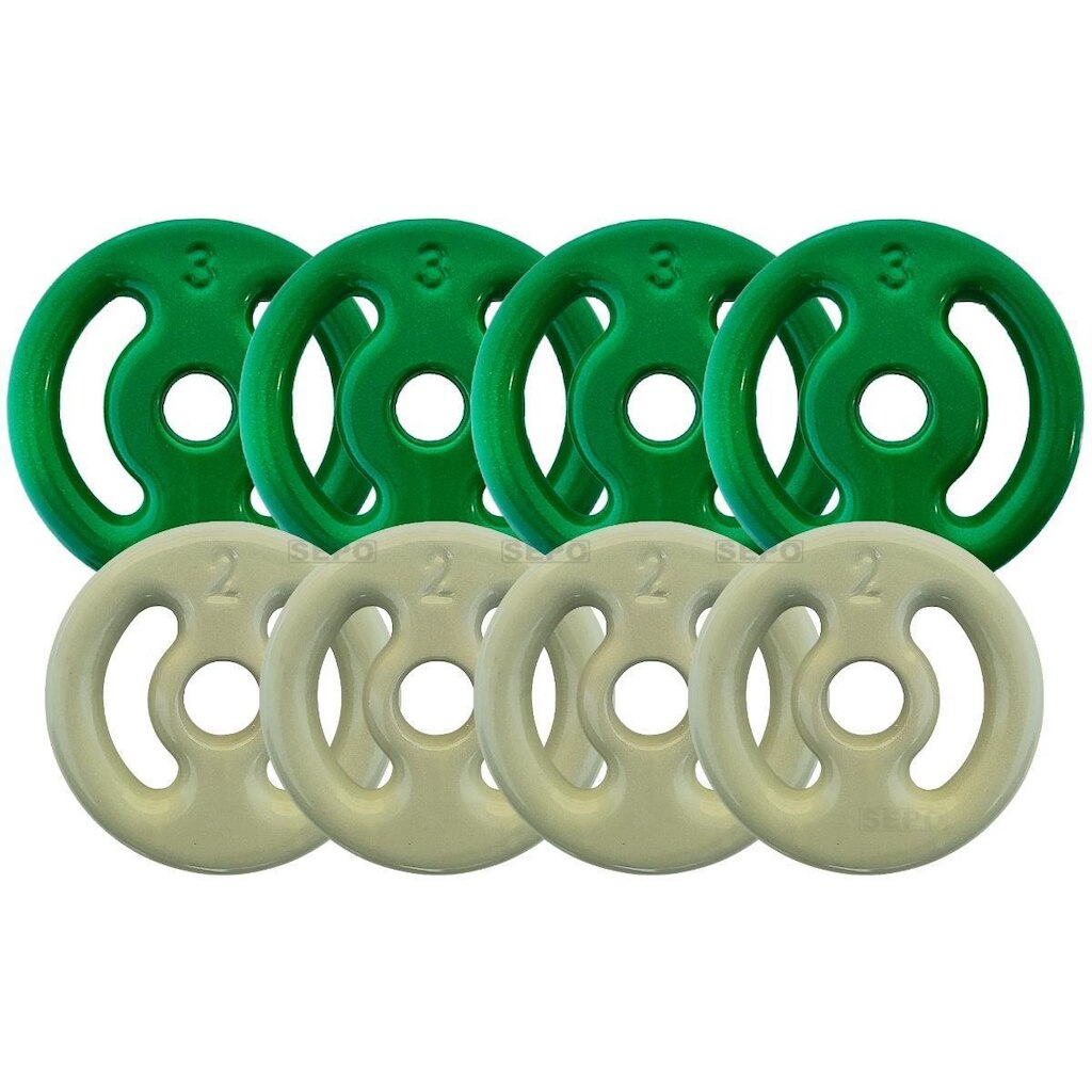 Kit 20Kg em Anilhas Emborrachadas Kit de 8 Peças
