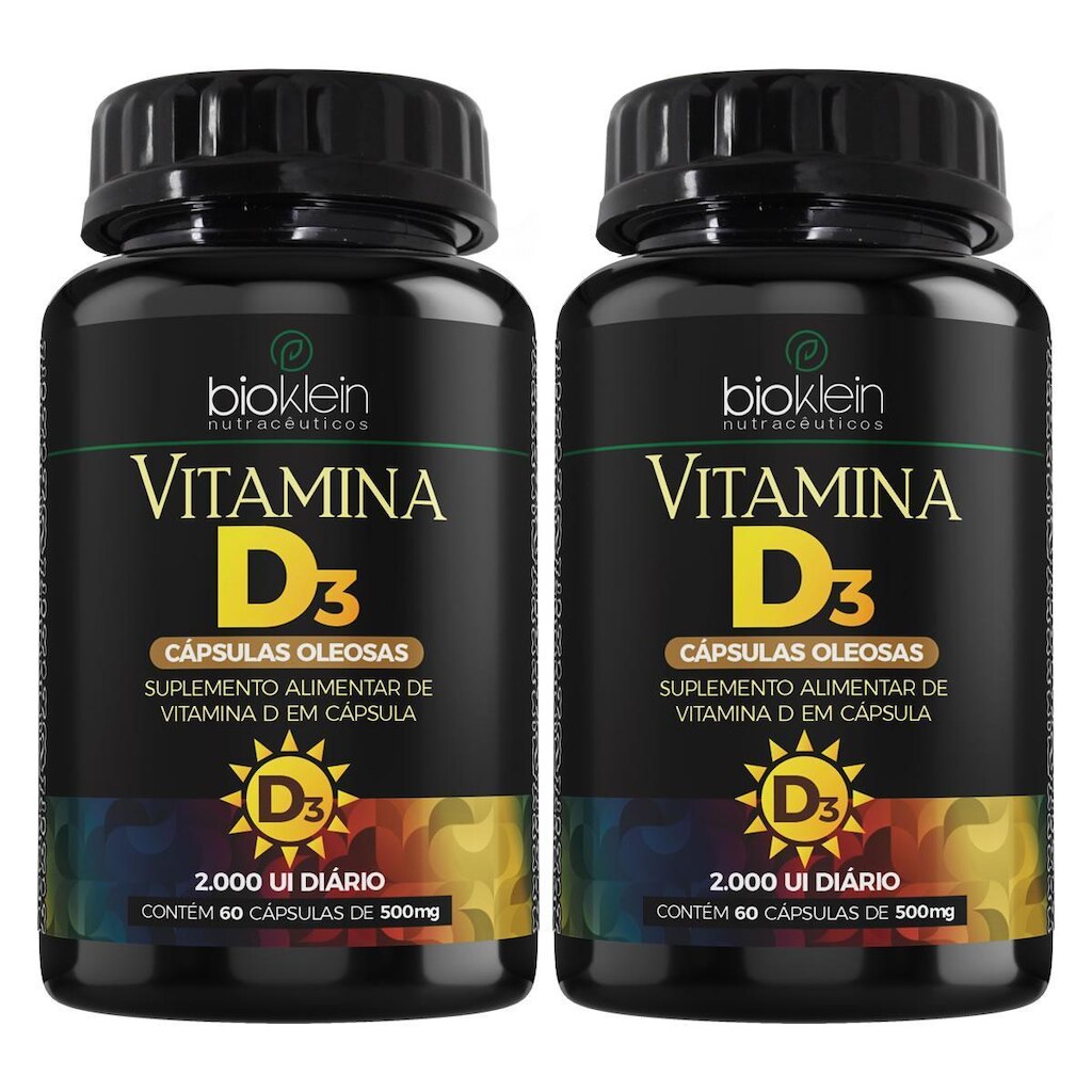 Kit 2un Vitamina D3 2000ui 60 Softgels Bioklein