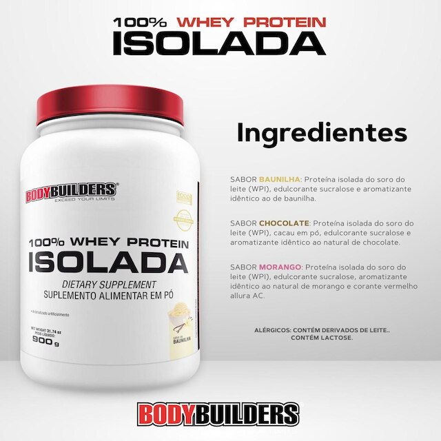 Kit 2x 100% Whey Protein Isolada 900g - Bodybuilders
