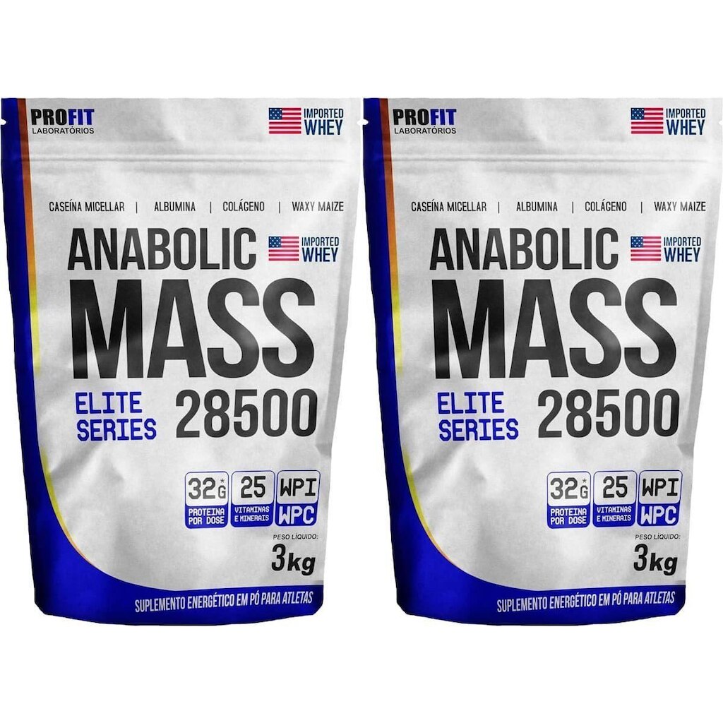 Kit 2X Anabolic Mass 28500 Refil Stand-Up - 3000g Milho Verde - ProFit