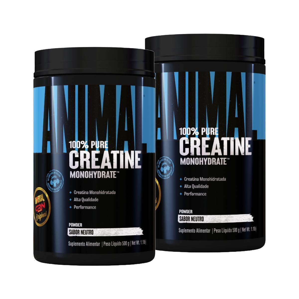 Kit 2X Animal Creatine 500G Universal Nutrition Menor preço em Kit 2X Animal Creatine 500G Universal Nutrition