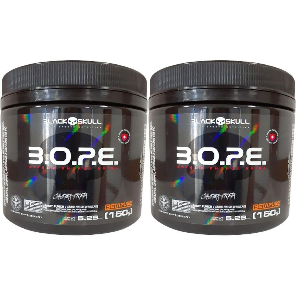 Kit 2X BOPE Beta Pure - 150g Frutas Vermelhas - Black Skull