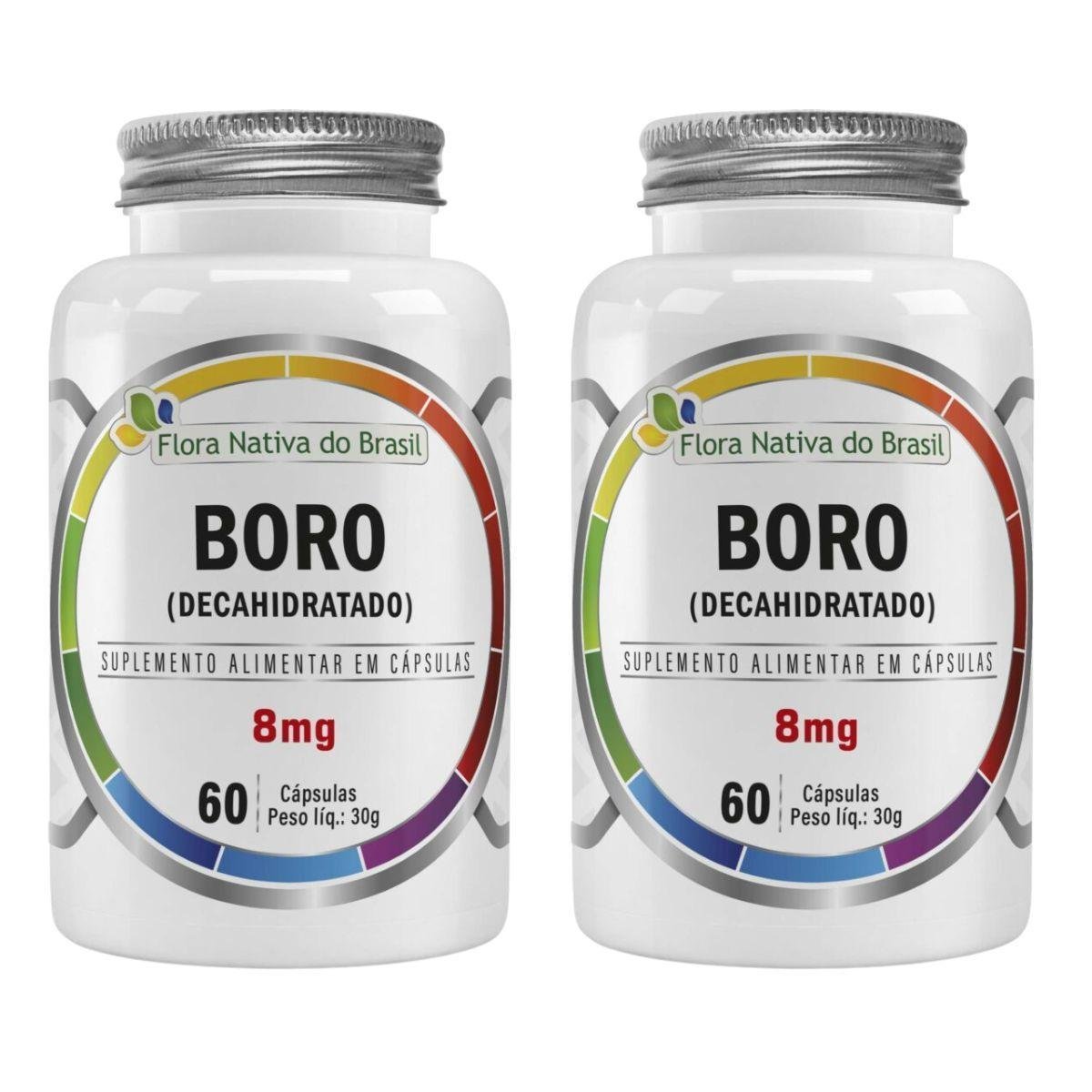 Kit 2x Boro Decahidratado 8mg 60 Capsulas Flora Nativa