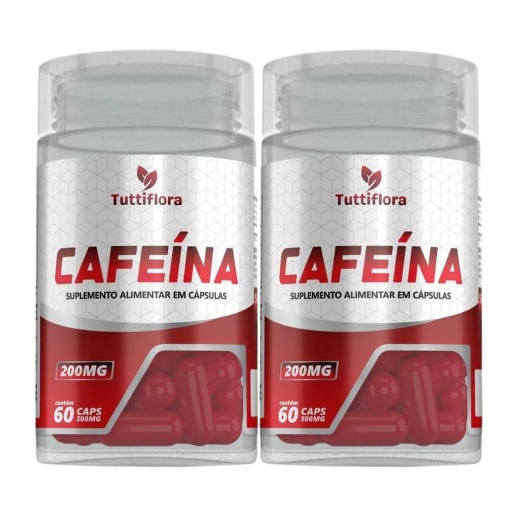 Kit 2x Cafeína 200mg 60 Cápsulas Tuttiflora