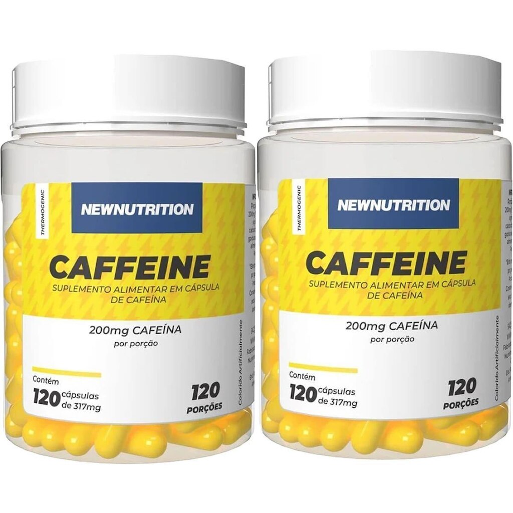 Kit 2X Caffeine 200mg - 120 Cápsulas - NewNutrition