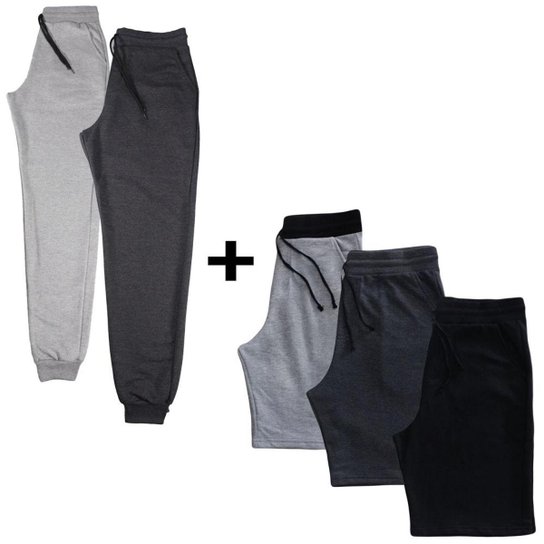 Kit 2x Calças + 3x Bermudas Basic Dooker Masculina - Cinza+Chumbo é ruim? Kit 2x Calças + 3x Bermudas Basic Dooker Masculina - Cinza+Chumbo é boa?