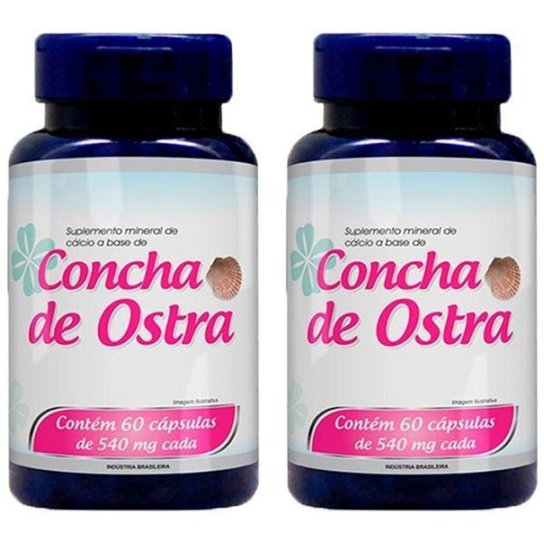 Kit 2x Cálcio a base de Concha de Ostra de 60 Cáps Promel Menor preço em Kit 2x Cálcio a base de Concha de Ostra de 60 Cáps Promel