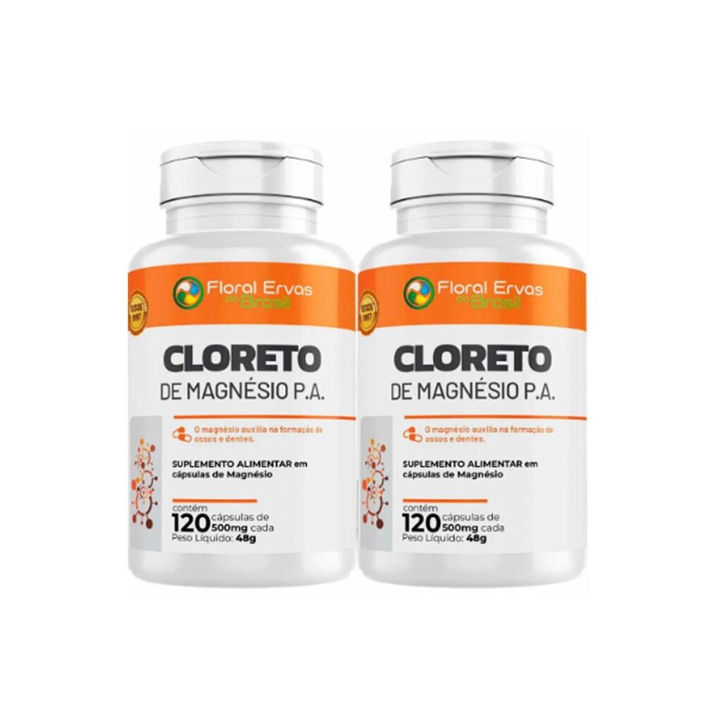 Kit 2x Cloreto de Magnésio P.A 2x120 cápsulas Floral Ervas