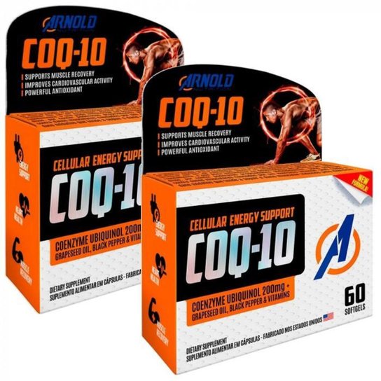 Kit 2x Coenzima CoQ10 Ubiquinol 200mg 60 Softgels Arnold Nutrition - Natural. Menor preço em Kit 2x Coenzima CoQ10 Ubiquinol 200mg 60 Softgels Arnold Nutrition - Natural.