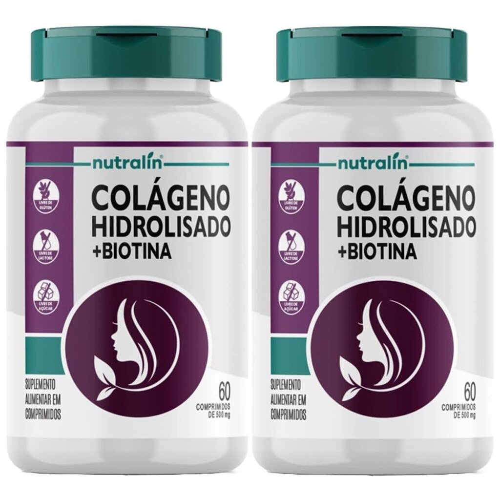 Kit 2X Colágeno Hidrolisado + Biotina - 60 Comprimidos - Nutralin