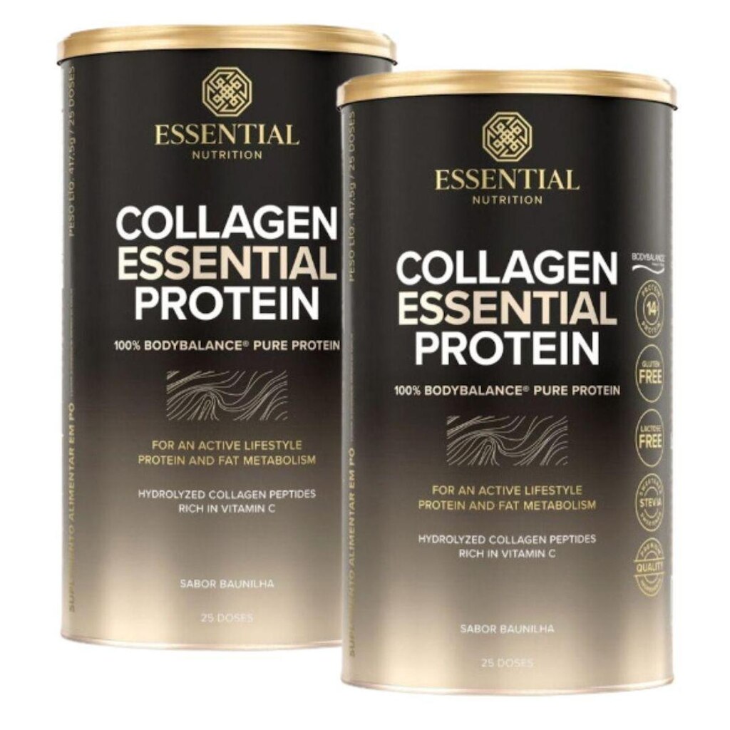 Kit 2x Collagen Essential Protein - Baunilha - 417,5g cada - Essential Nutrition