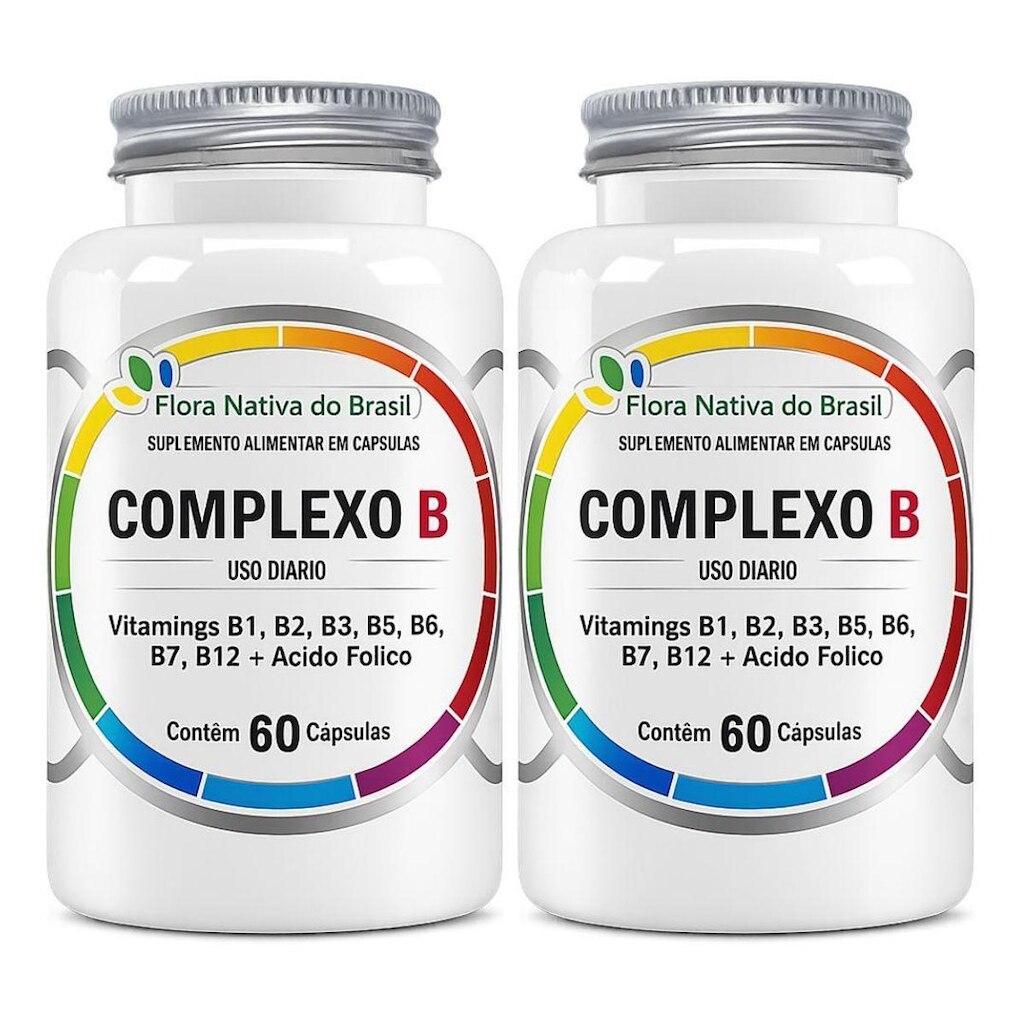 Kit 2x Complexo B (Vitamina B1 A B12+) 500mg 60 Cápsulas Flora Nativa