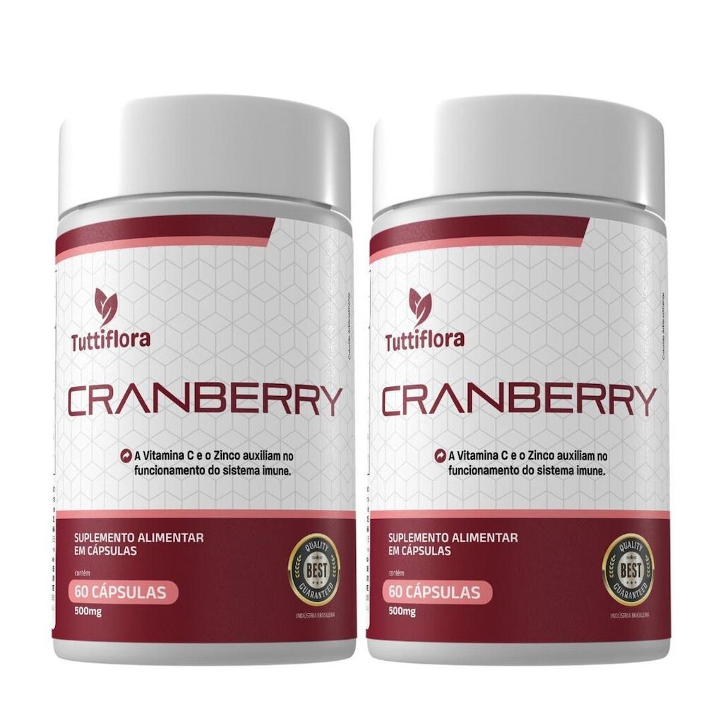 Kit 2x Cranberry (+Vitamina C e Zinco) 60 Cápsulas Tuttiflora