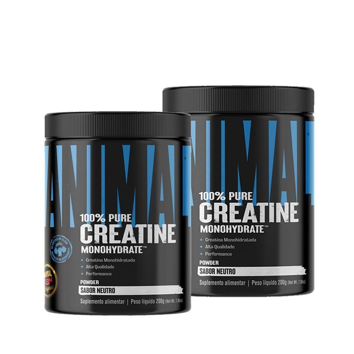 Kit 2x Creatina 200g 100% Pura Animal Monohidratada- Universal Nutrition Menor preço em Kit 2x Creatina 200g 100% Pura Animal Monohidratada- Universal Nutrition