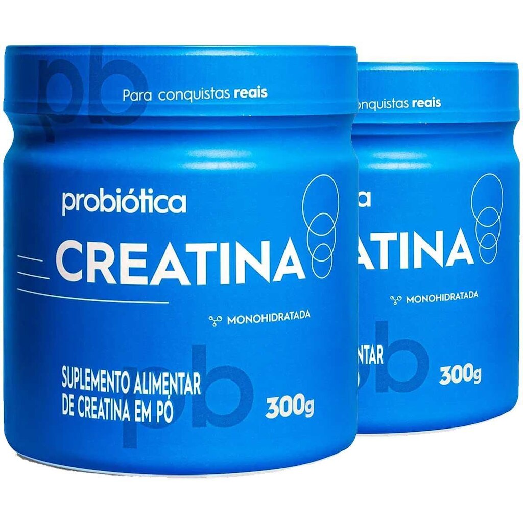 Kit 2x Creatina Monohidratada 300g Probiotica Sabor Natural