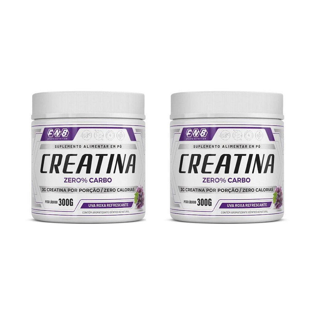 Kit 2x Creatina Zero Carbo Sabor Uva Roxa 300g FNB