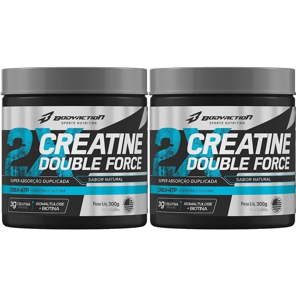 Kit 2X Creatine Double Force - 300g Natural - BodyAction