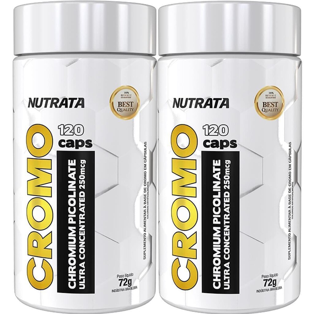 Kit 2X Cromo 100% - 120 Cápsulas - Nutrata