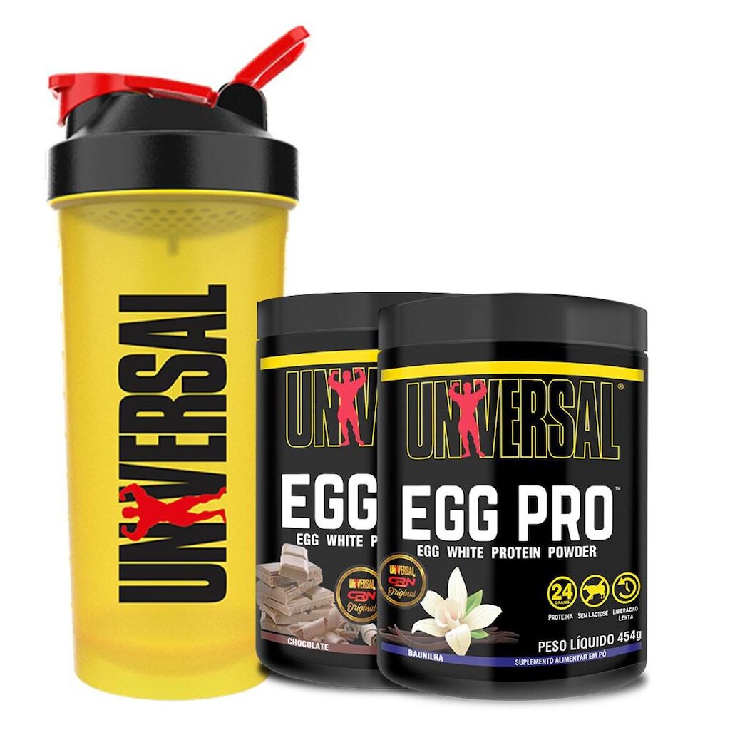 Kit 2x Egg Pro 454g + Coqueteleira 600ml - Universal