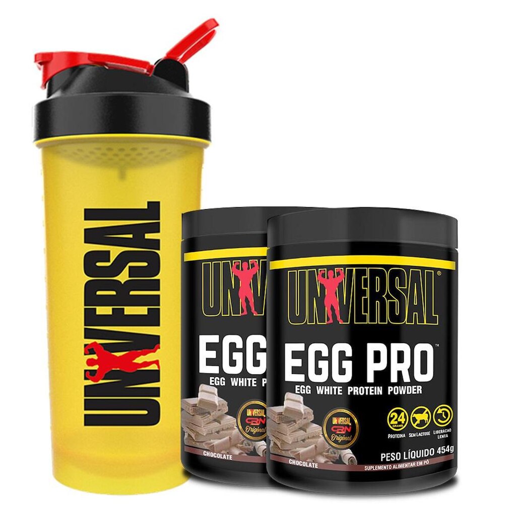Kit 2x Egg Pro 454g + Coqueteleira 600ml - Universal