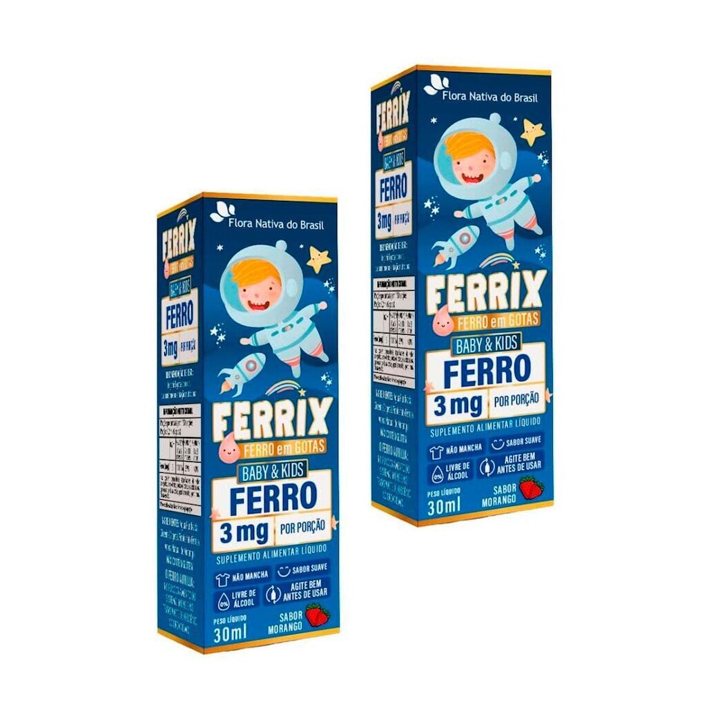 KIT 2X FERRIX (Ferro infantil) 30ml - Flora Nativa do Brasil