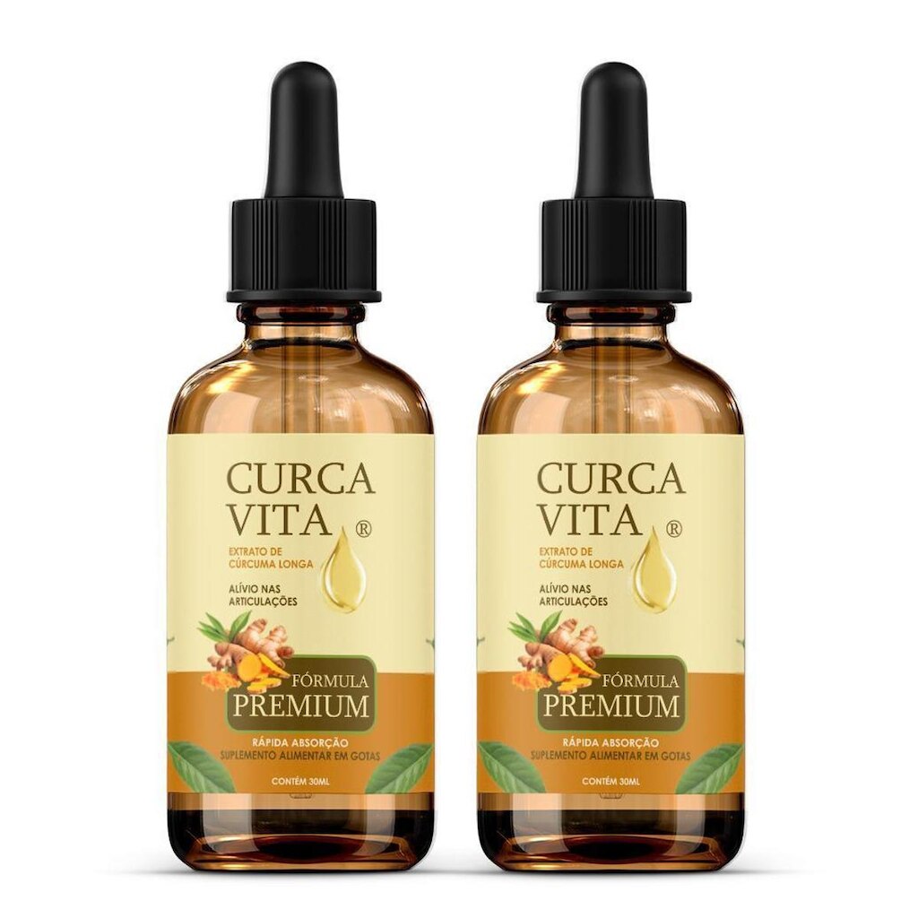 Kit 2x Frascos Curcuma Com Colágeno - Gotas 30ml