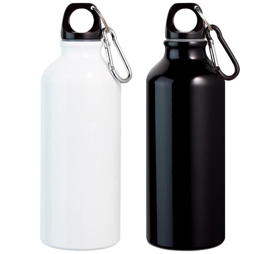 kit 2x Garrafa Squeeze Sport 500 ml TopGet Branco e Preto