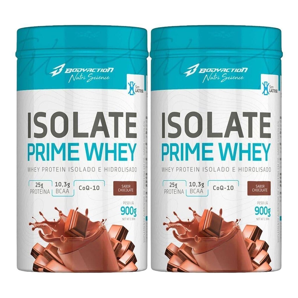 Kit 2X Isolate Prime Whey - 900g Chocolate - BodyAction