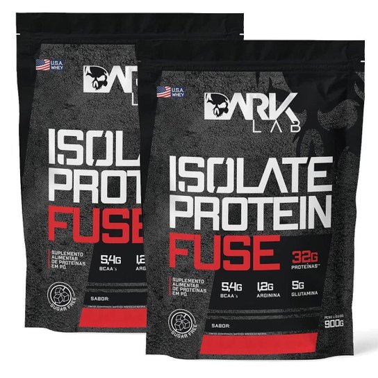 Kit 2x Isolate Protein Fuse 900g Dark Lab Menor preço em Kit 2x Isolate Protein Fuse 900g Dark Lab