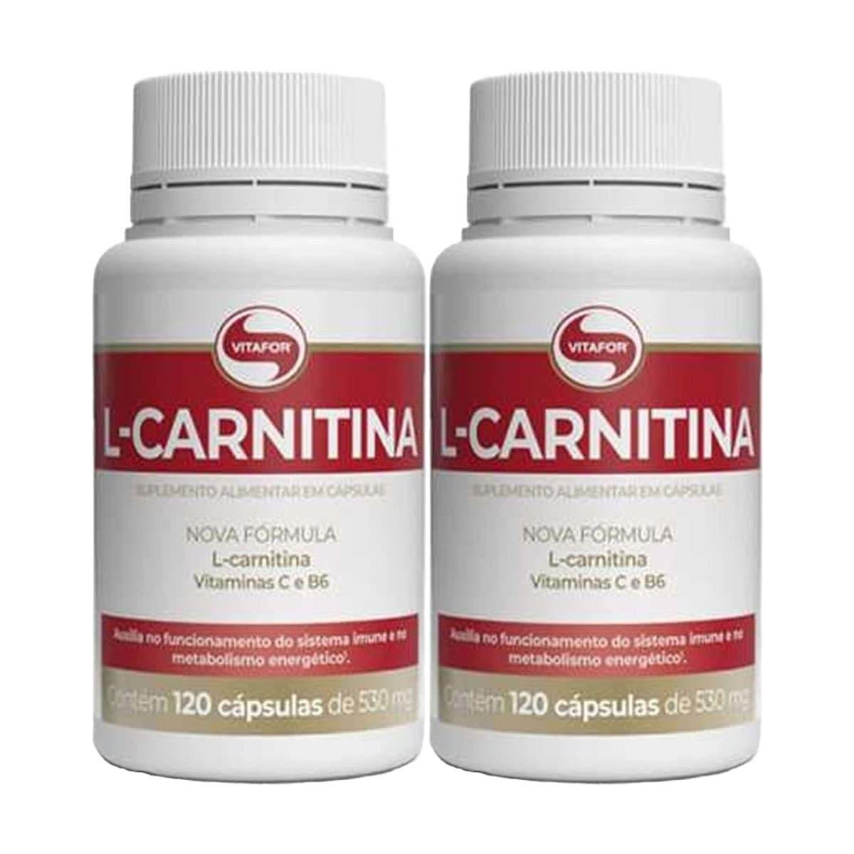Kit 2X L-Carnitina + Vitamina B6 - 120 Cápsulas - Vitafor