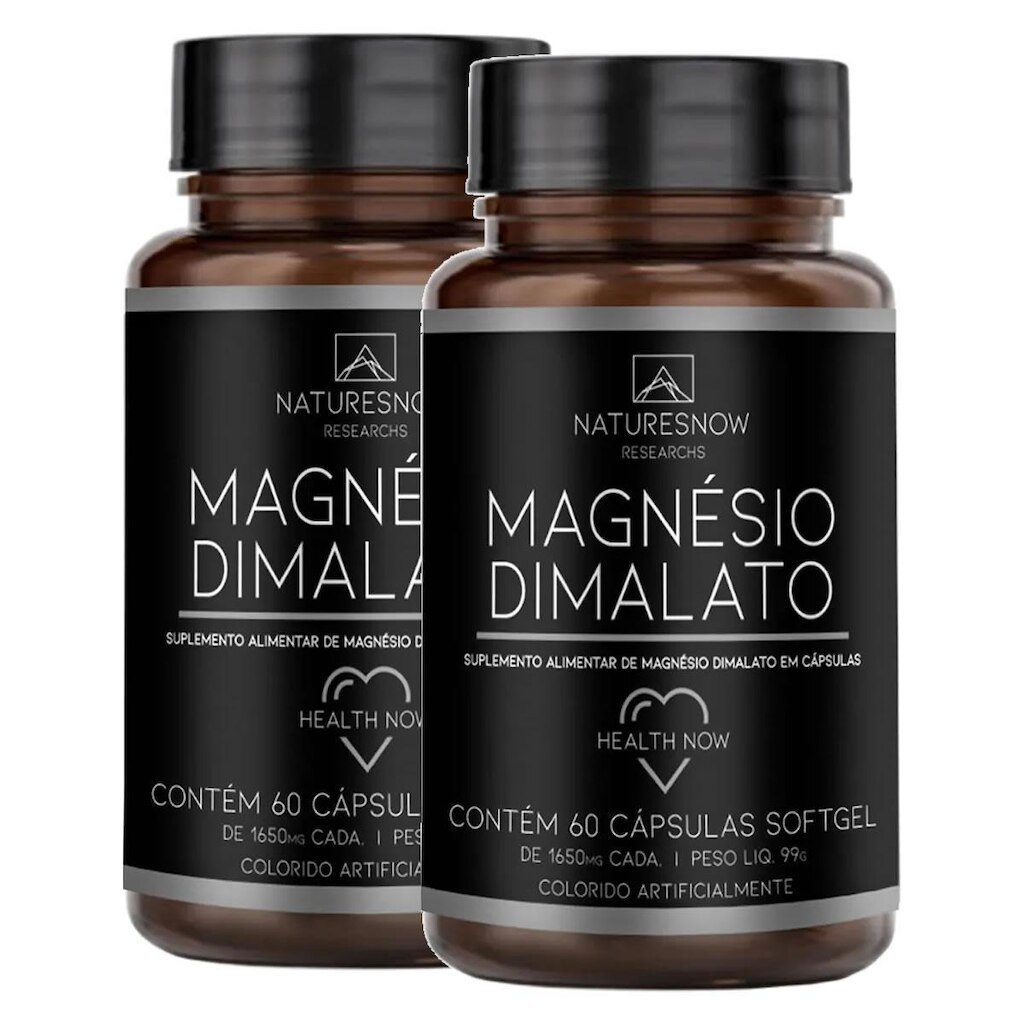 Kit 2x MagnÃ©sio Dimalato 60 CÃ¡ps Natures Now