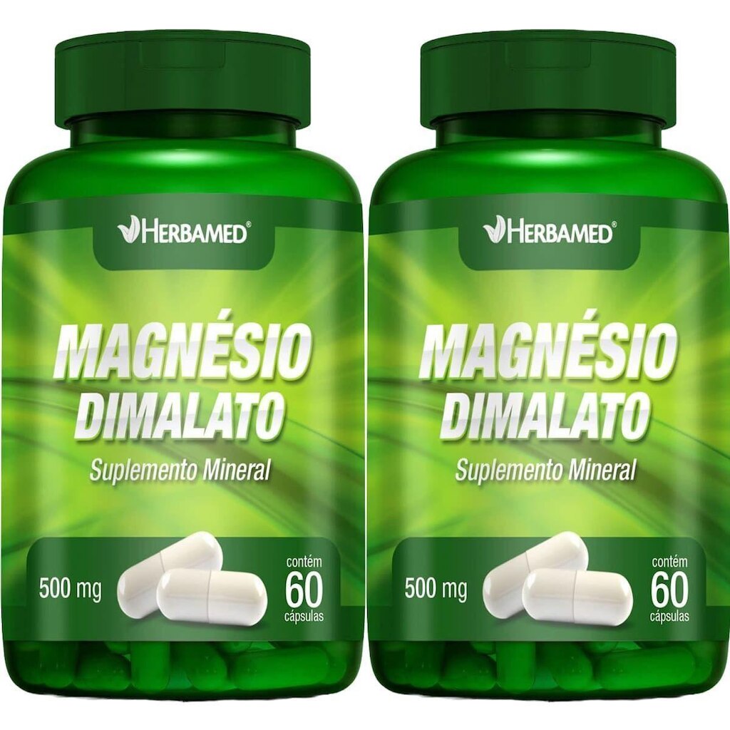 Kit 2X Magnésio Dimalato - 60 Cápsulas - Herbamed