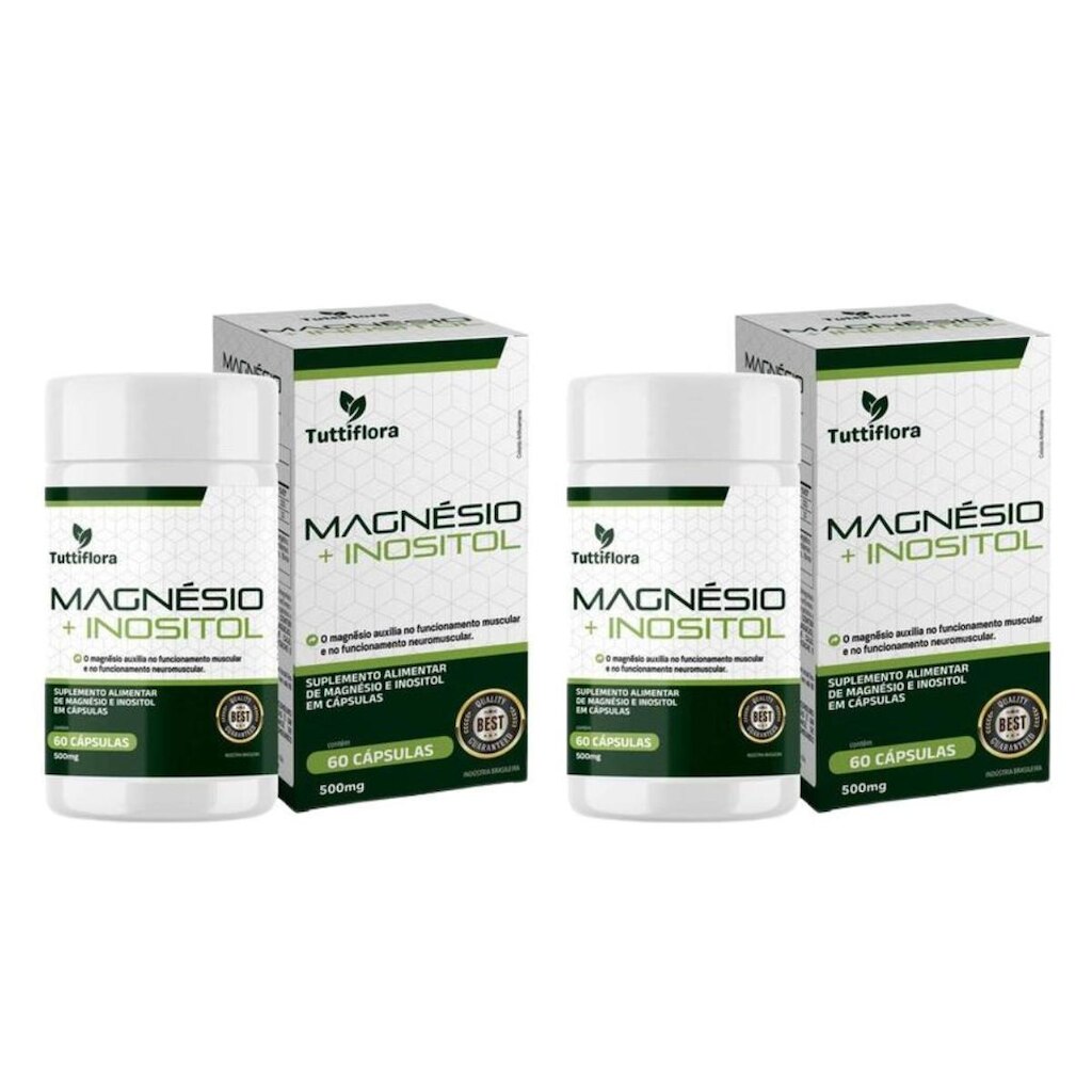 Kit 2x Magnésio e Inositol 60 Cápsulas 500mg Tuttiflora