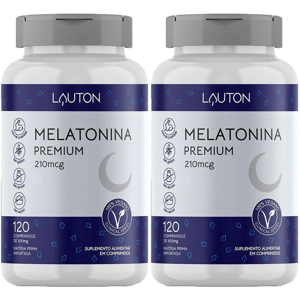 Kit 2X Melatonina Premium 210mcg - 120 Comprimidos - Lauton Nutrition