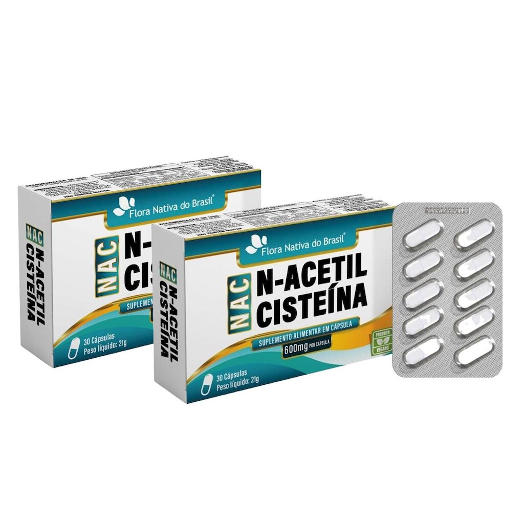 Kit 2x NAC N-Acetil Cisteína 600mg 2x30 cps Flora Nativa