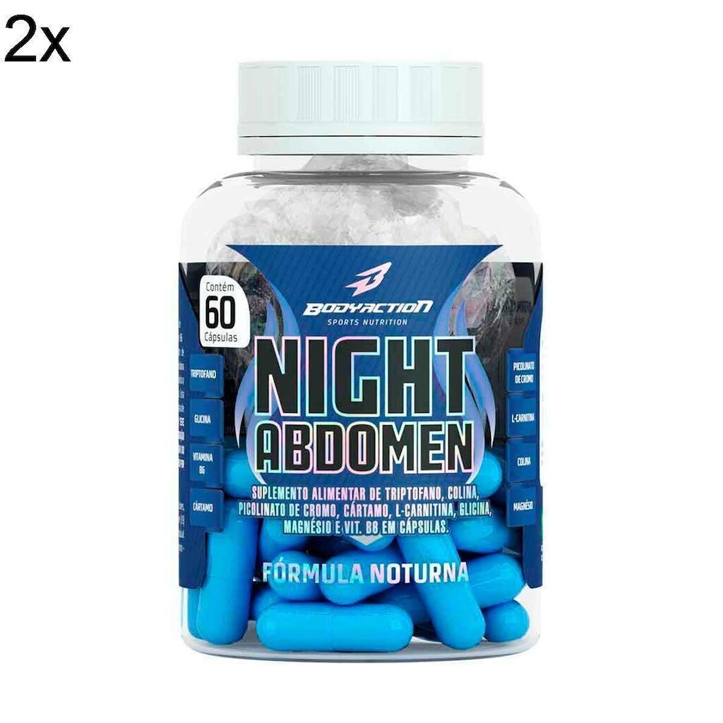 Kit 2x Night Abdomen 60 Cáps Bodyaction