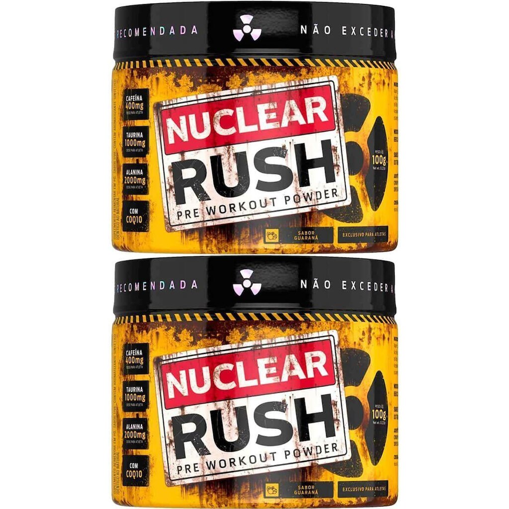 Kit 2X Nuclear Rush Pre Workut Powder - 100g Guaraná - BodyAction