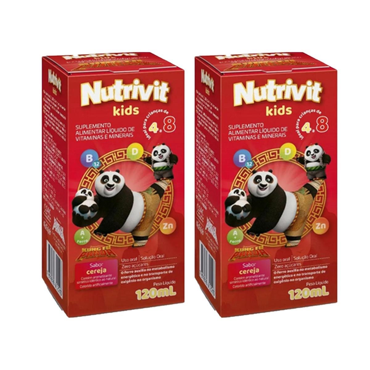 Kit 2x Nutrivit Kids Sabor Cereja 2x120ml Natulab