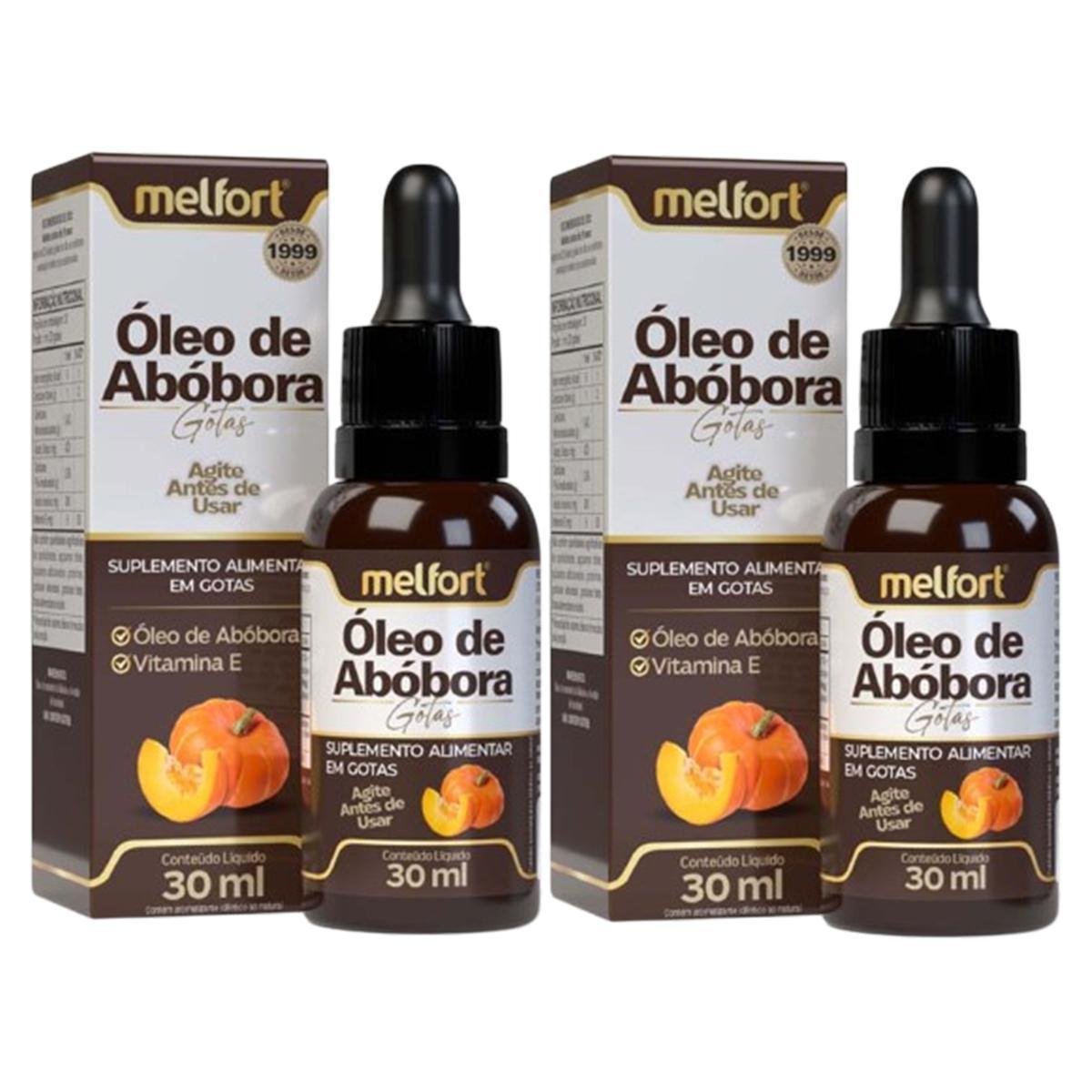 Kit 2x Óleo de Abóbora Gotas com Vitamina E 30ml Melfort