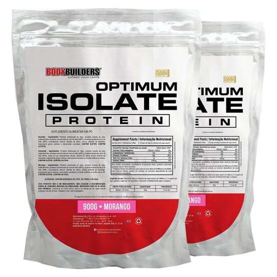 Kit 2x Optimum Isolate Whey Protein 900g - Bodybuilders Menor preço em Kit 2x Optimum Isolate Whey Protein 900g - Bodybuilders
