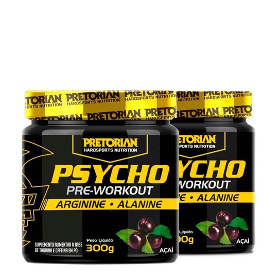 kit 2x Pré Treino Psycho Pre Workout 300g - Pretorian Menor preço em kit 2x Pré Treino Psycho Pre Workout 300g - Pretorian