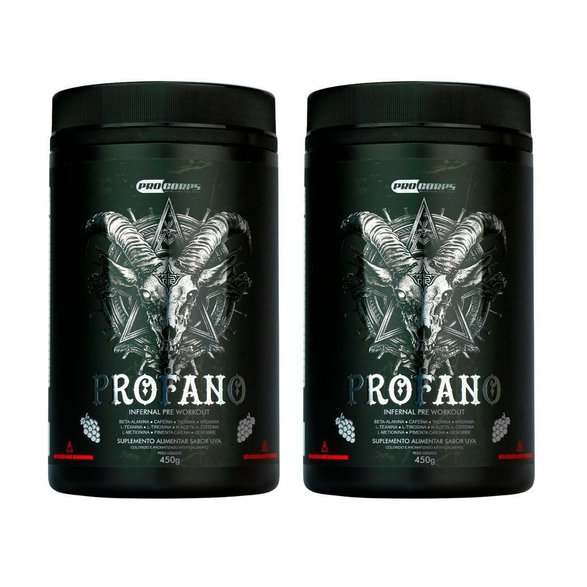 Kit 2x Pré Treino Termogênico Profano 450g Pimenta Gengibre