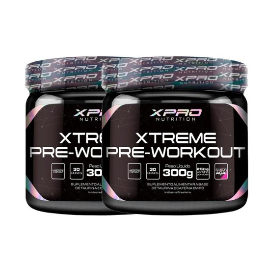 Kit 2x Pré-treino Xtreme Pré-workout 300g - Xpro Nutrition Menor preço em Kit 2x Pré-treino Xtreme Pré-workout 300g - Xpro Nutrition