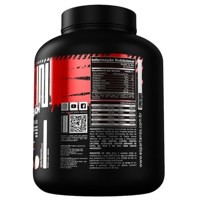 Kit 2x Protein Fusion Whey Isolate 1800g - Espartanos